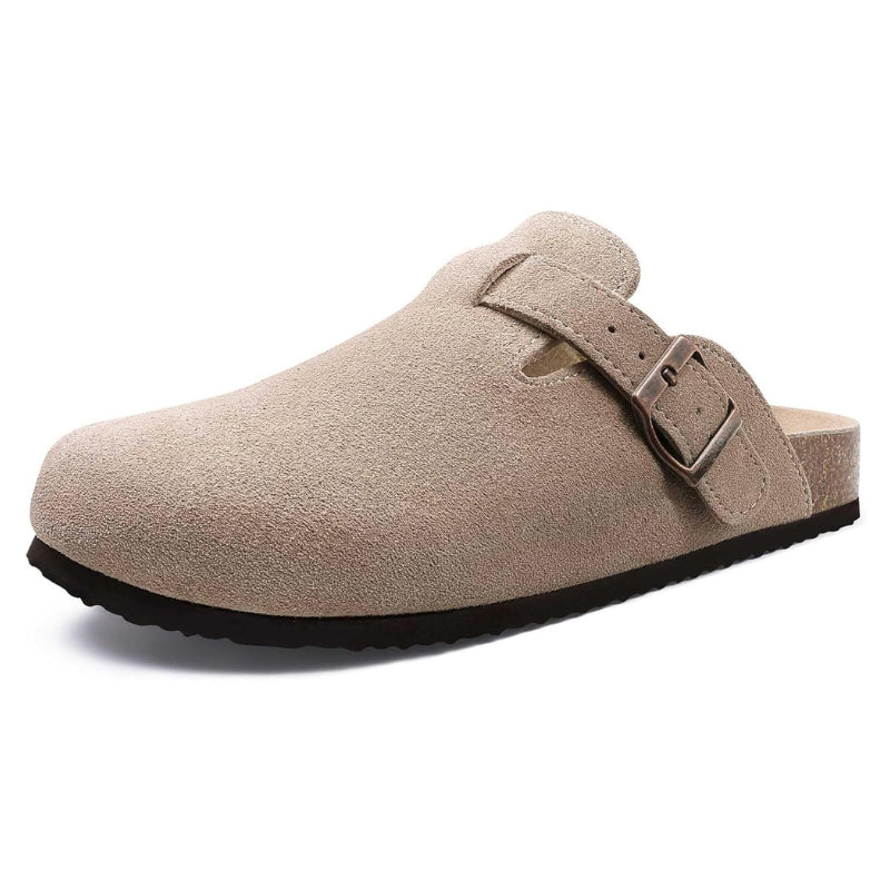 Women Clogs With Cork Pattern And Adjustable Buckle-My Soft Slipper