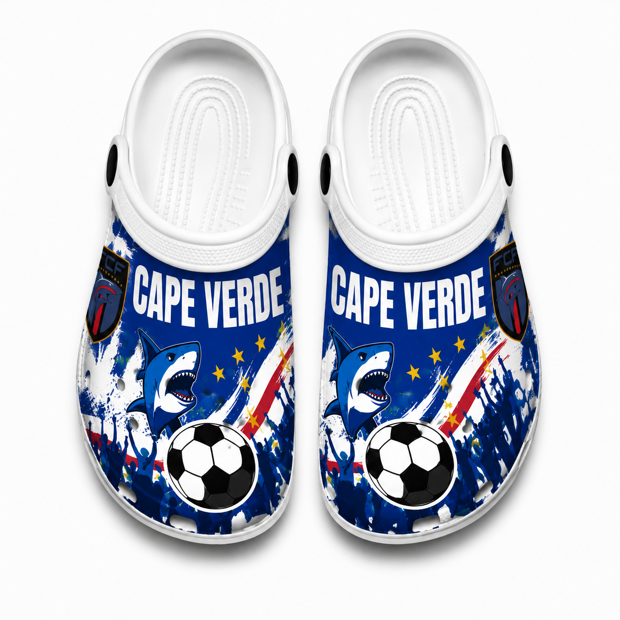 World Cup 2026 Cape Verde Football Fan Printed Clogs