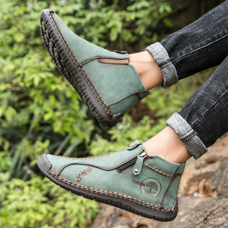 Men's Zip Outdoor Ankle Boots-My Soft Slipper