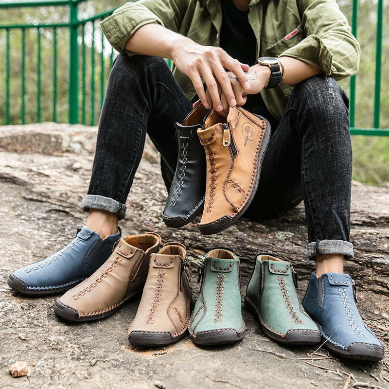 Men's Zip Outdoor Ankle Boots-My Soft Slipper