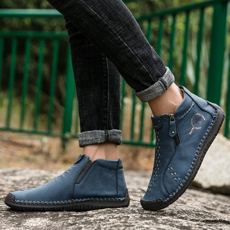 Men's Zip Outdoor Ankle Boots-My Soft Slipper