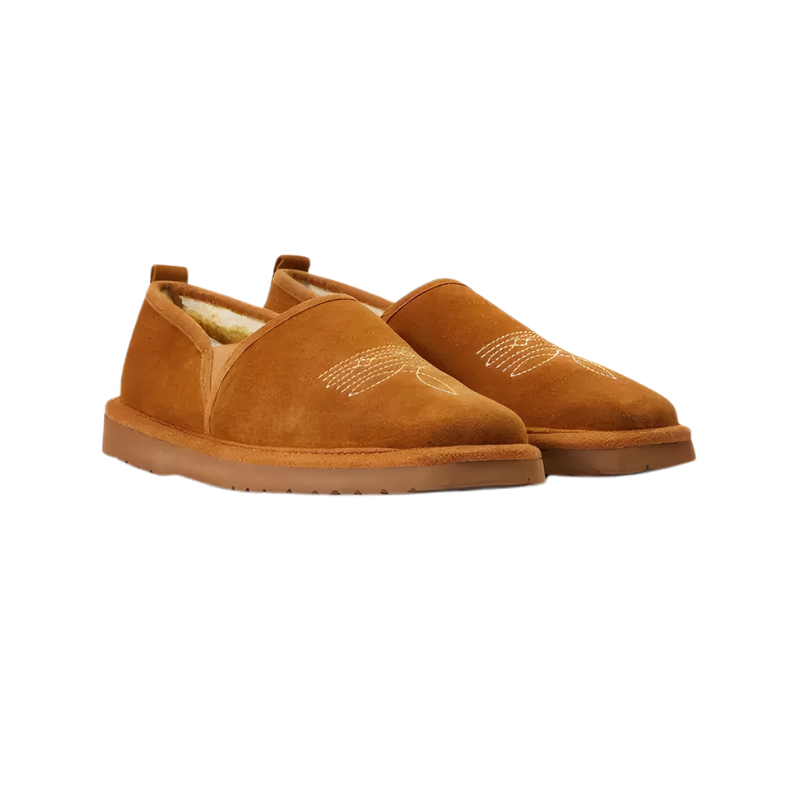 Wide Square Toe Faux Shearling Lining EVA Sole Western Style Comfort