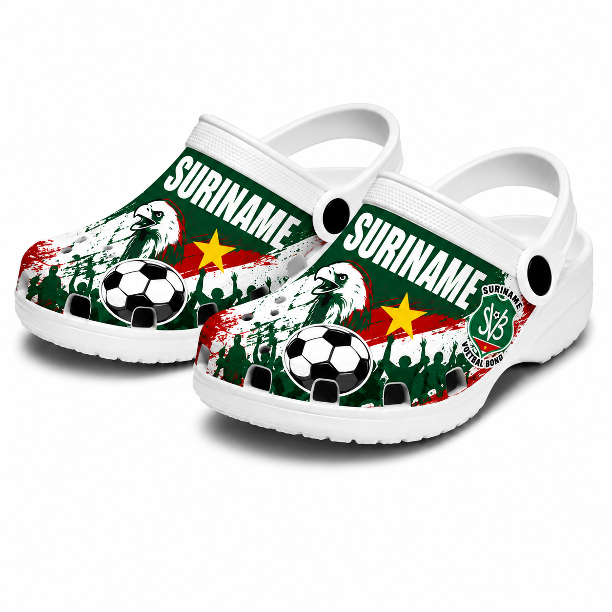 World Cup 2026 Suriname Football Fan Printed Clogs