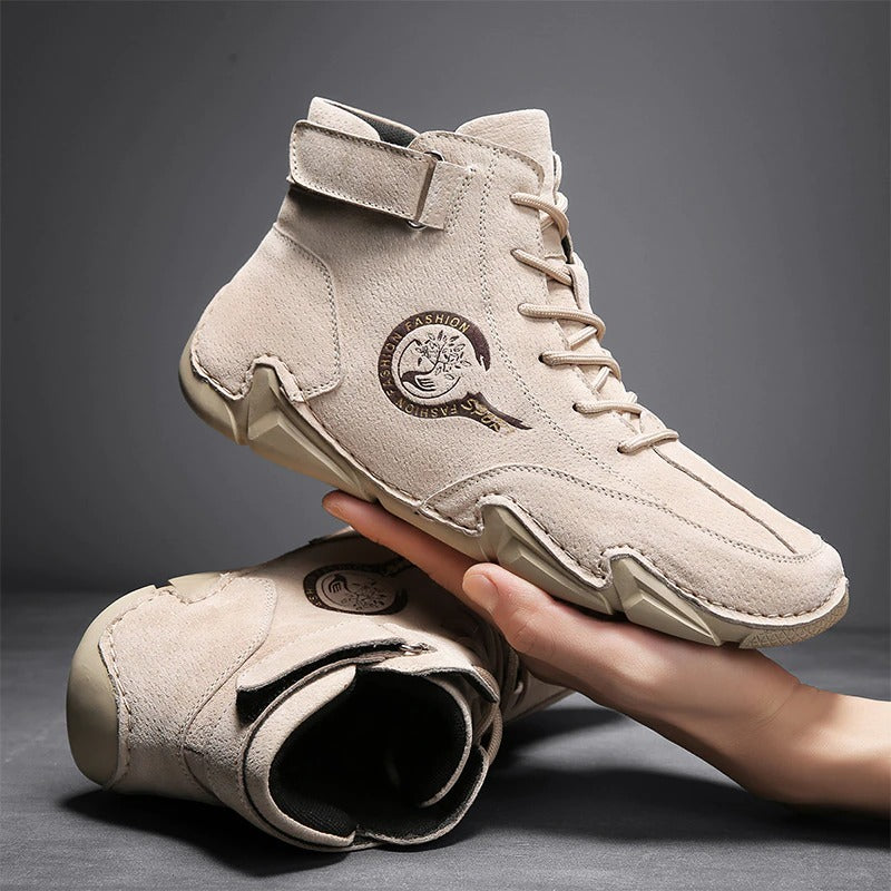 Men's Comfortable Leather Ankle Boots-My Soft Slipper