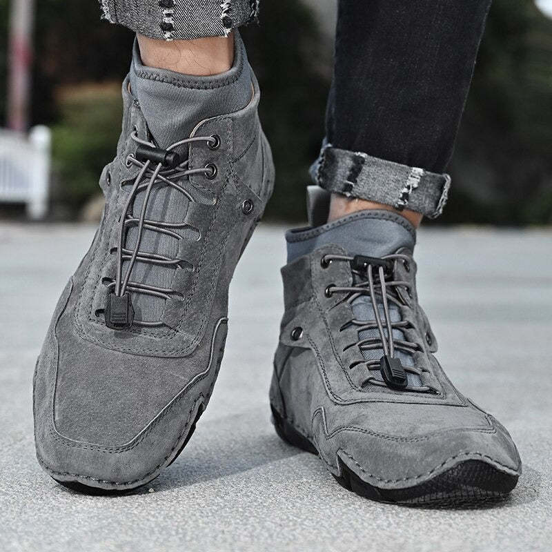 Men's Warm Leather Snow Ankle Boots-My Soft Slipper