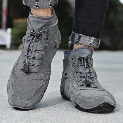 Men's Warm Leather Snow Ankle Boots-My Soft Slipper