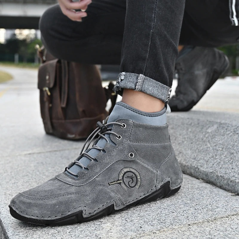 Men's Warm Leather Snow Ankle Boots-My Soft Slipper