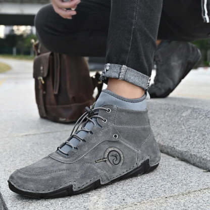 Men's Warm Leather Snow Ankle Boots-My Soft Slipper