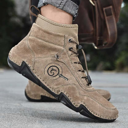 Men's Warm Leather Snow Ankle Boots-My Soft Slipper