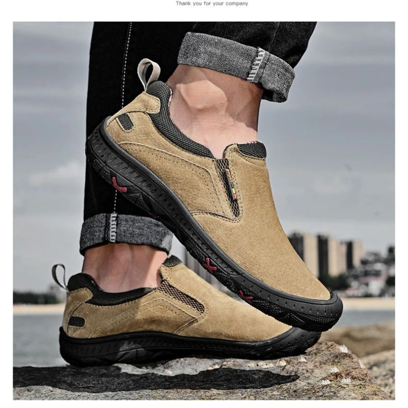 Genuine Leather Men's Outdoor Shoes-My Soft Slipper