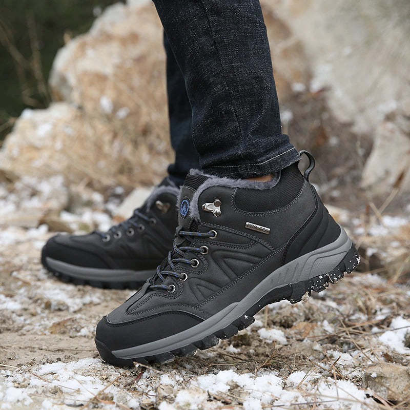 Men's Warm Waterproof Lace Up Boots-My Soft Slipper