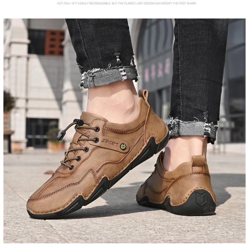 Men's Leather Casual Handmade Shoes-My Soft Slipper