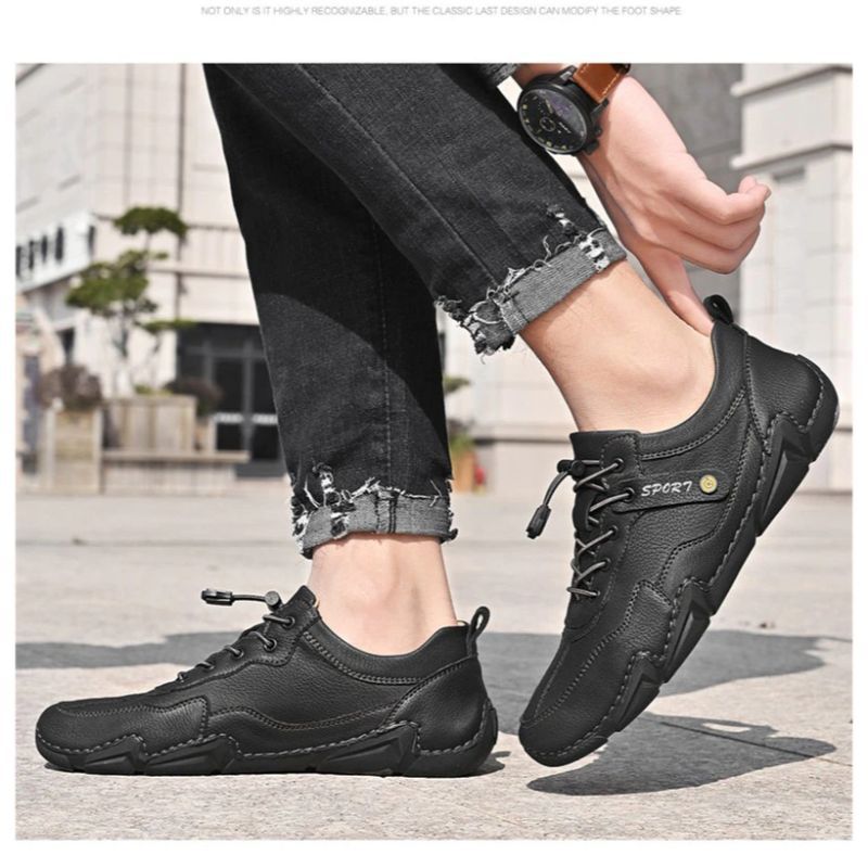 Men's Leather Casual Handmade Shoes-My Soft Slipper