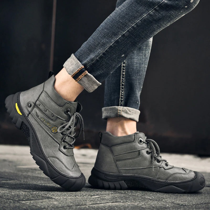 Men's Plush Non-Slip Ankle Boots-My Soft Slipper