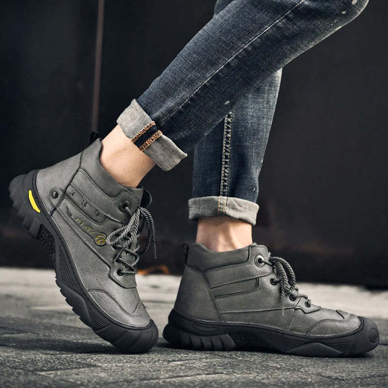 Men's Plush Non-Slip Ankle Boots-My Soft Slipper