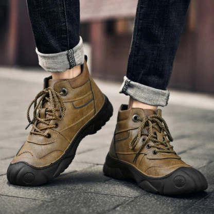 Men's Plush Non-Slip Ankle Boots-My Soft Slipper