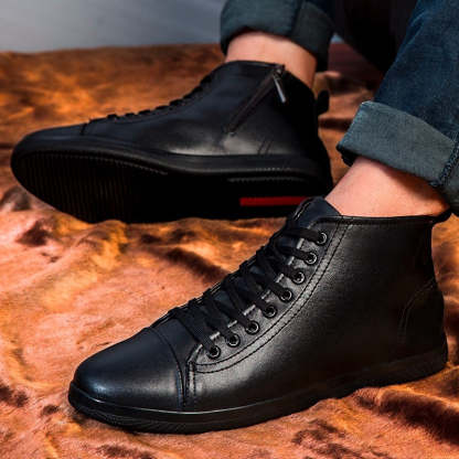 Men's Warm Lace-Up Ankle Boots-My Soft Slipper