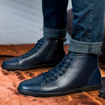 Men's Warm Lace-Up Ankle Boots-My Soft Slipper