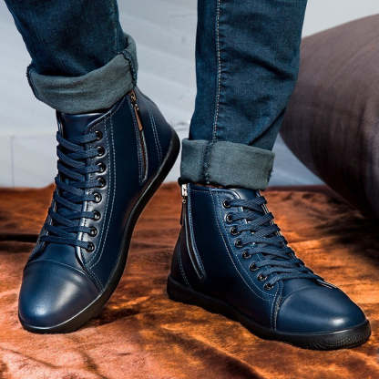 Men's Warm Lace-Up Ankle Boots-My Soft Slipper