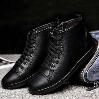 Men's Warm Lace-Up Ankle Boots-My Soft Slipper