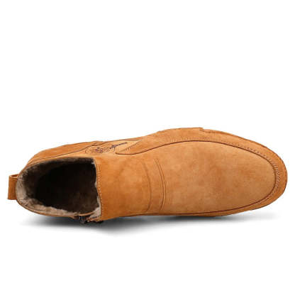 Men's Warm Leather Ankle Boots-My Soft Slipper