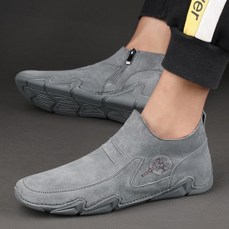 Men's Warm Leather Ankle Boots-My Soft Slipper