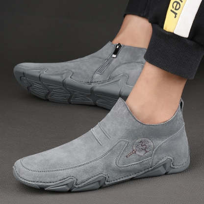 Men's Warm Leather Ankle Boots-My Soft Slipper