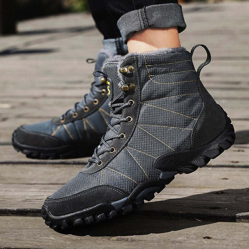 Men's Warm Plush Waterproof Ankle Boots-My Soft Slipper