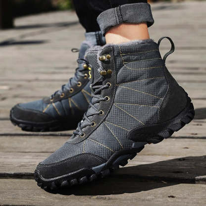 Men's Warm Plush Waterproof Ankle Boots-My Soft Slipper