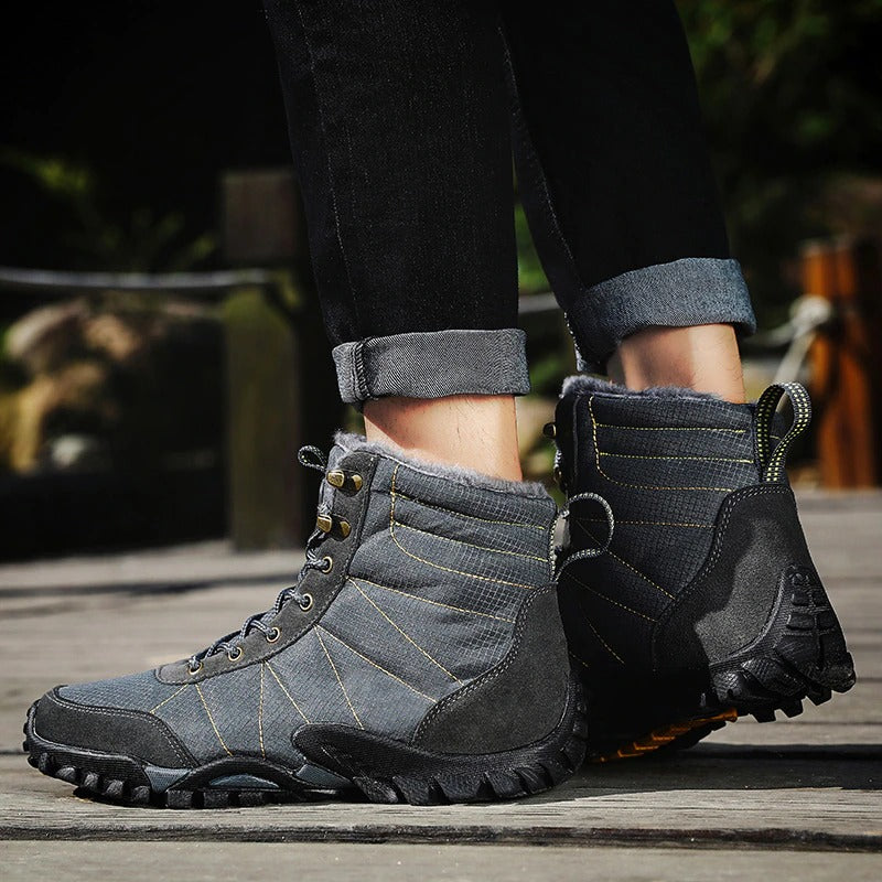 Men's Warm Plush Waterproof Ankle Boots-My Soft Slipper