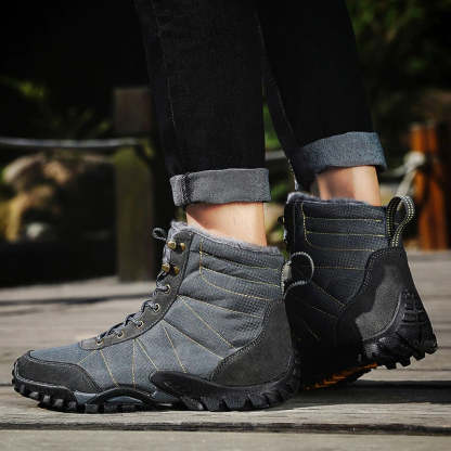 Men's Warm Plush Waterproof Ankle Boots-My Soft Slipper
