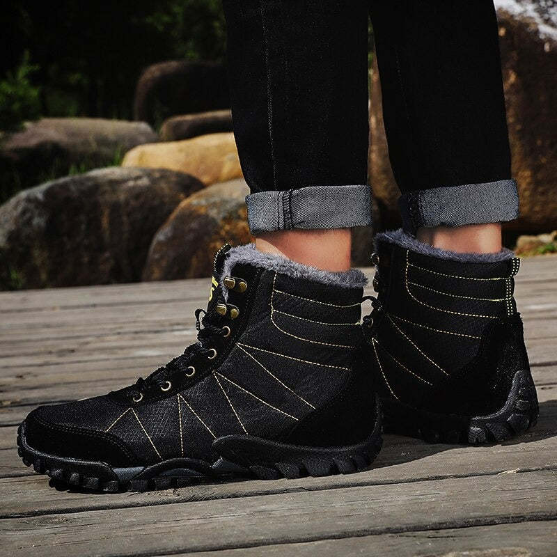 Men's Warm Plush Waterproof Ankle Boots-My Soft Slipper
