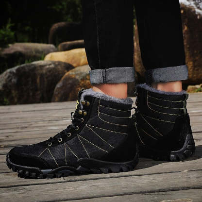 Men's Warm Plush Waterproof Ankle Boots-My Soft Slipper