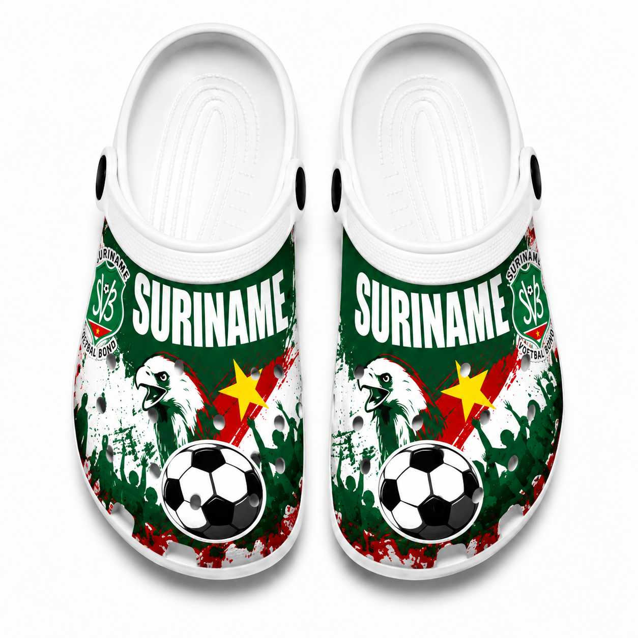 World Cup 2026 Suriname Football Fan Printed Clogs