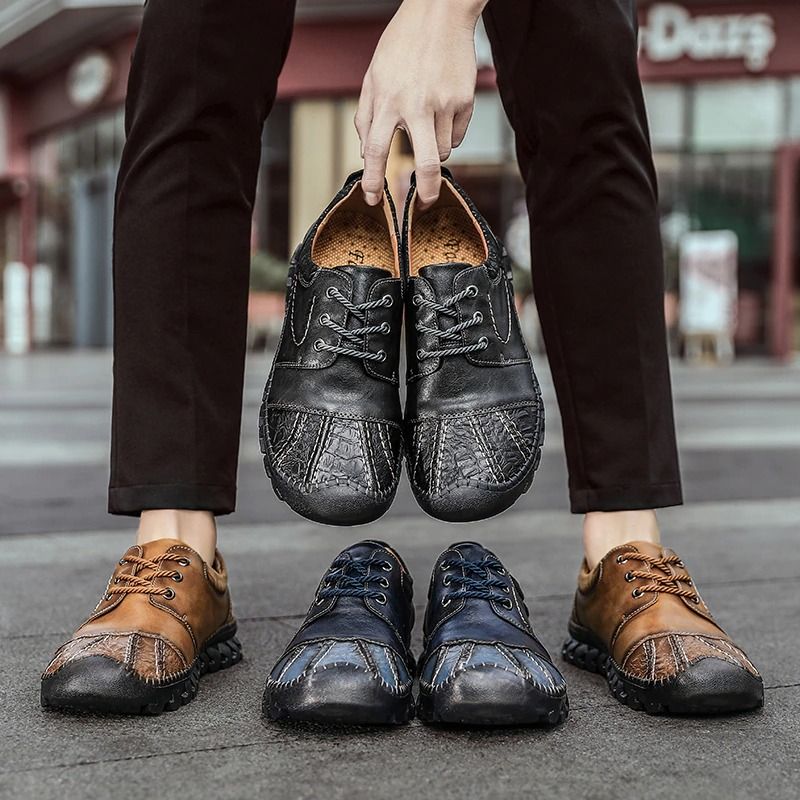 Men's Casual Split Leather Shoes-My Soft Slipper