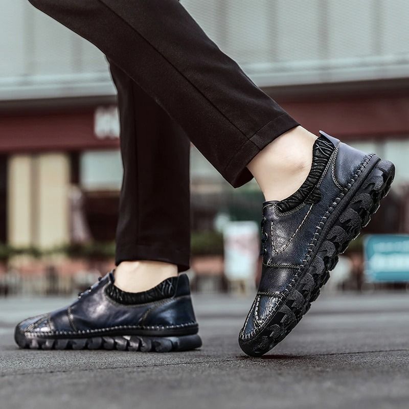 Men's Casual Split Leather Shoes-My Soft Slipper