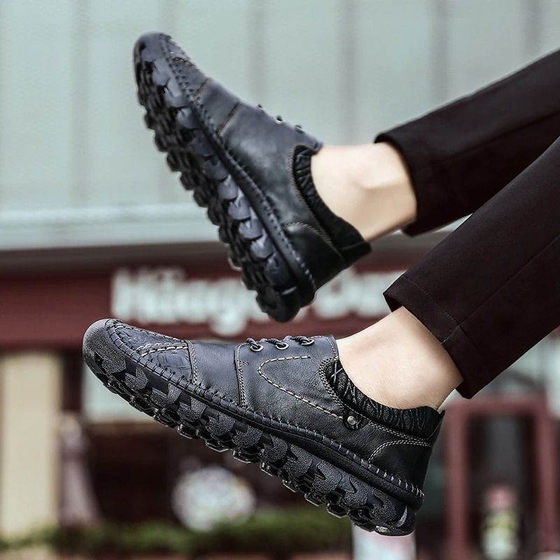 Men's Casual Split Leather Shoes-My Soft Slipper