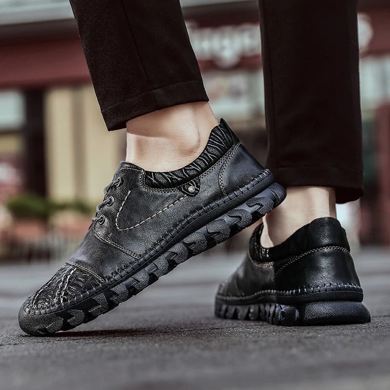 Men's Casual Split Leather Shoes-My Soft Slipper