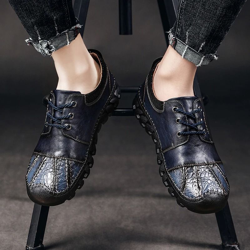 Men's Casual Split Leather Shoes-My Soft Slipper