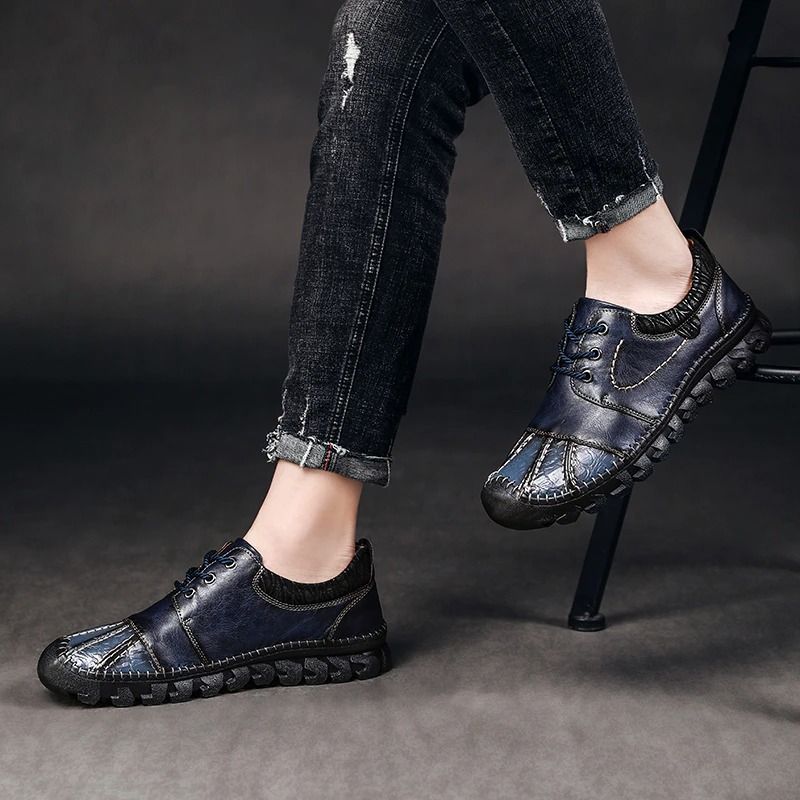 Men's Casual Split Leather Shoes-My Soft Slipper