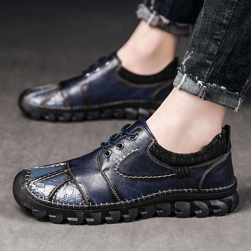 Men's Casual Split Leather Shoes-My Soft Slipper