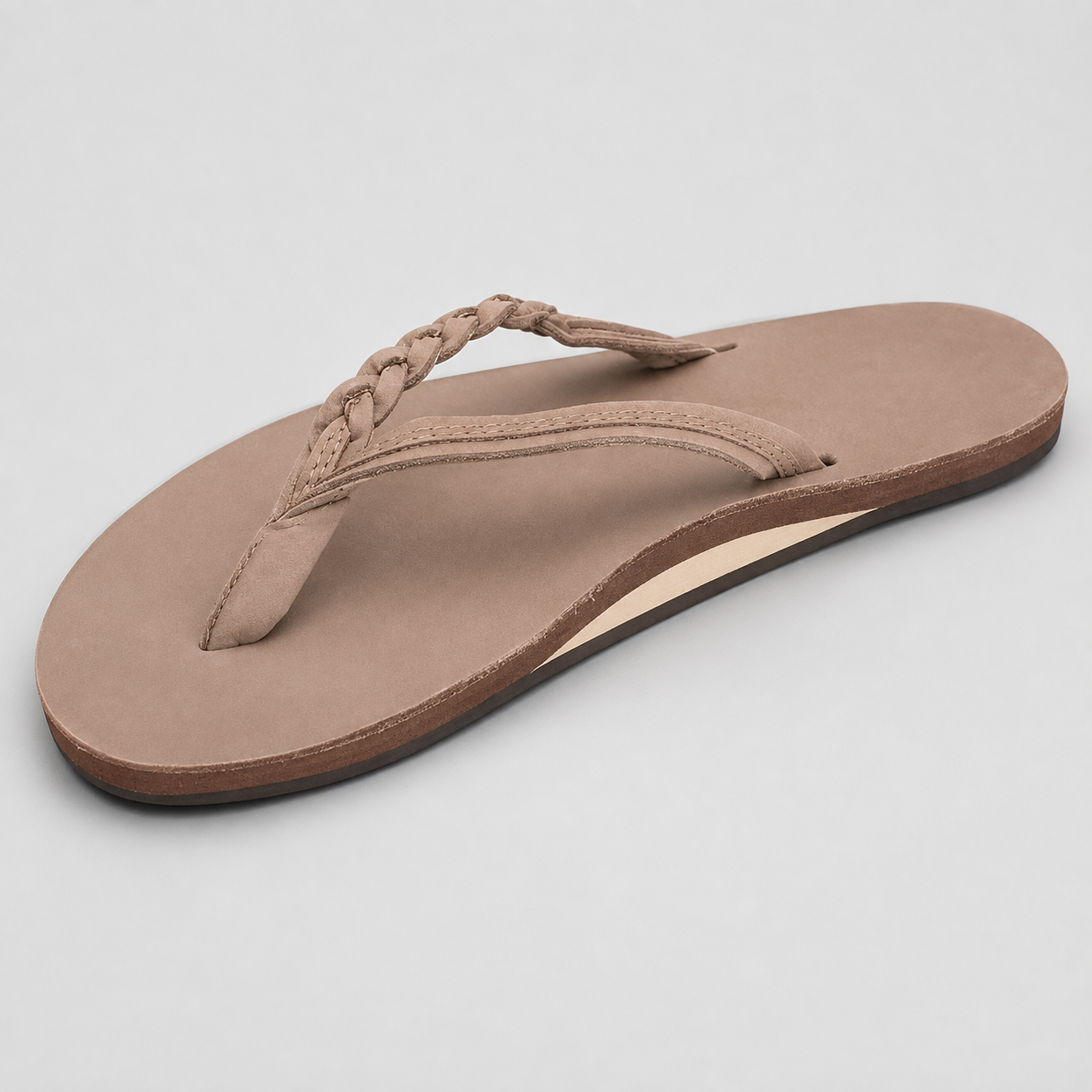 Single Strap Braided Leather Sandals For Women