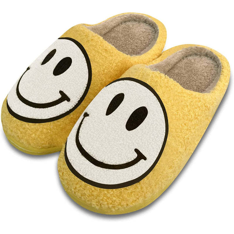 Retro Soft Plush Lightweight Smiley Face Slippers-My Soft Slipper