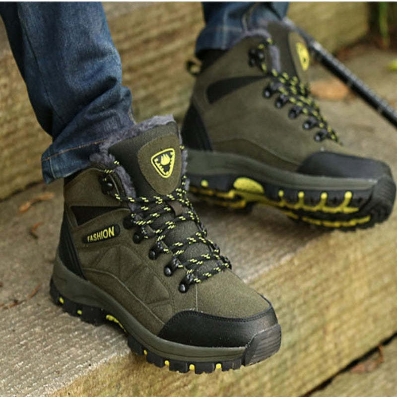 Men's Warm Fur Lace Up Ankle Boots-My Soft Slipper
