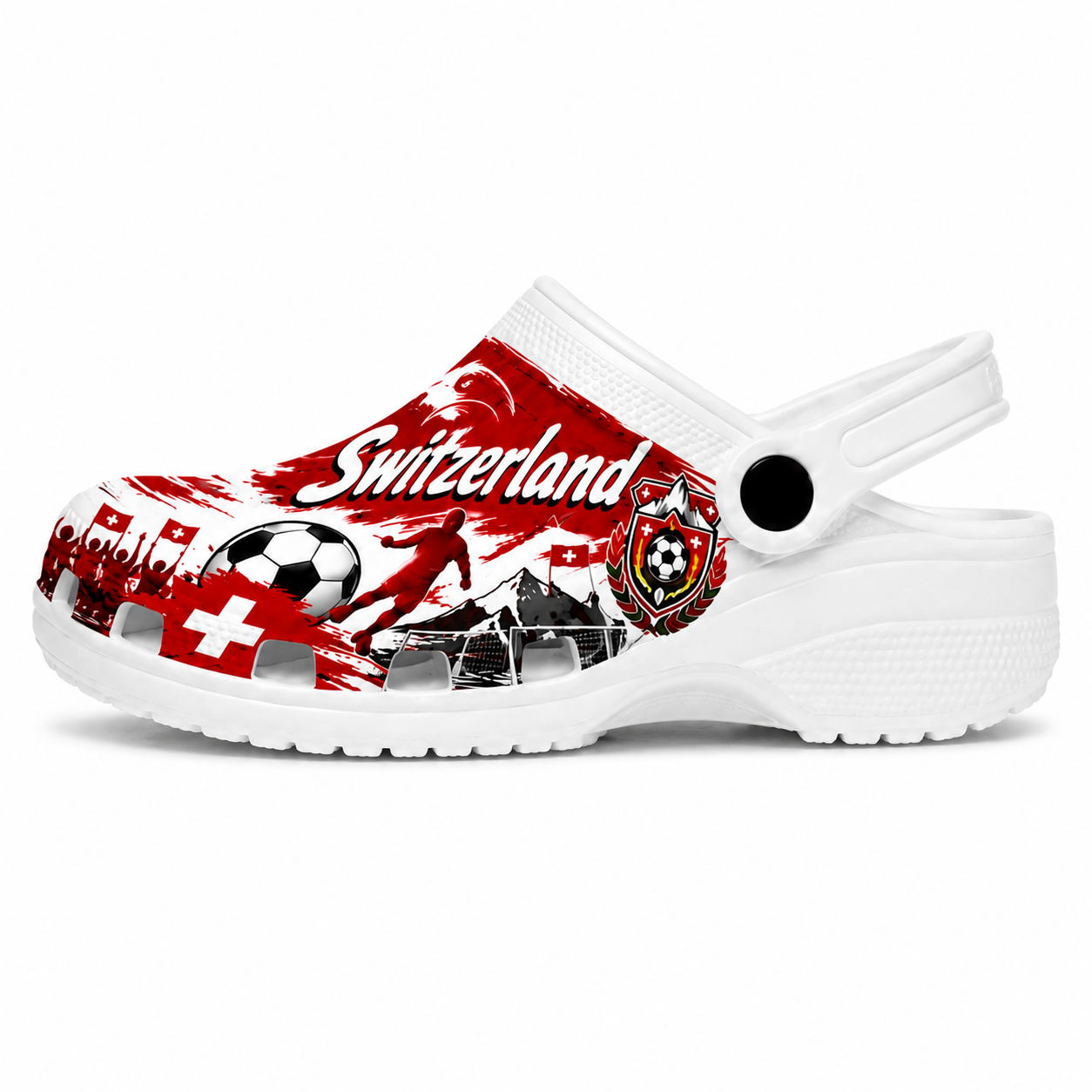 World Cup 2026 Switzerland Football Fan Printed Clogs