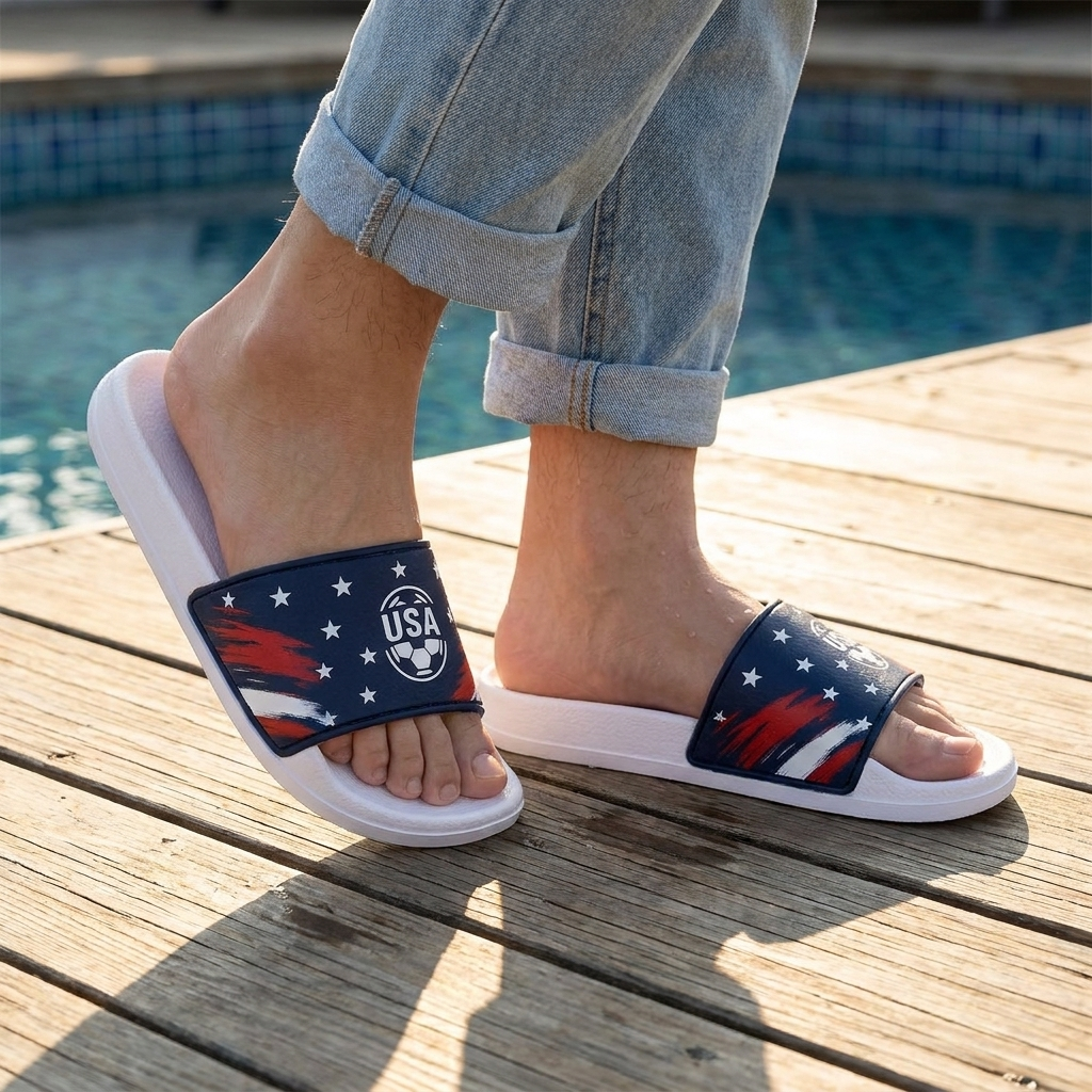 World Cup 2026 USA Football Fan Printed Slippers