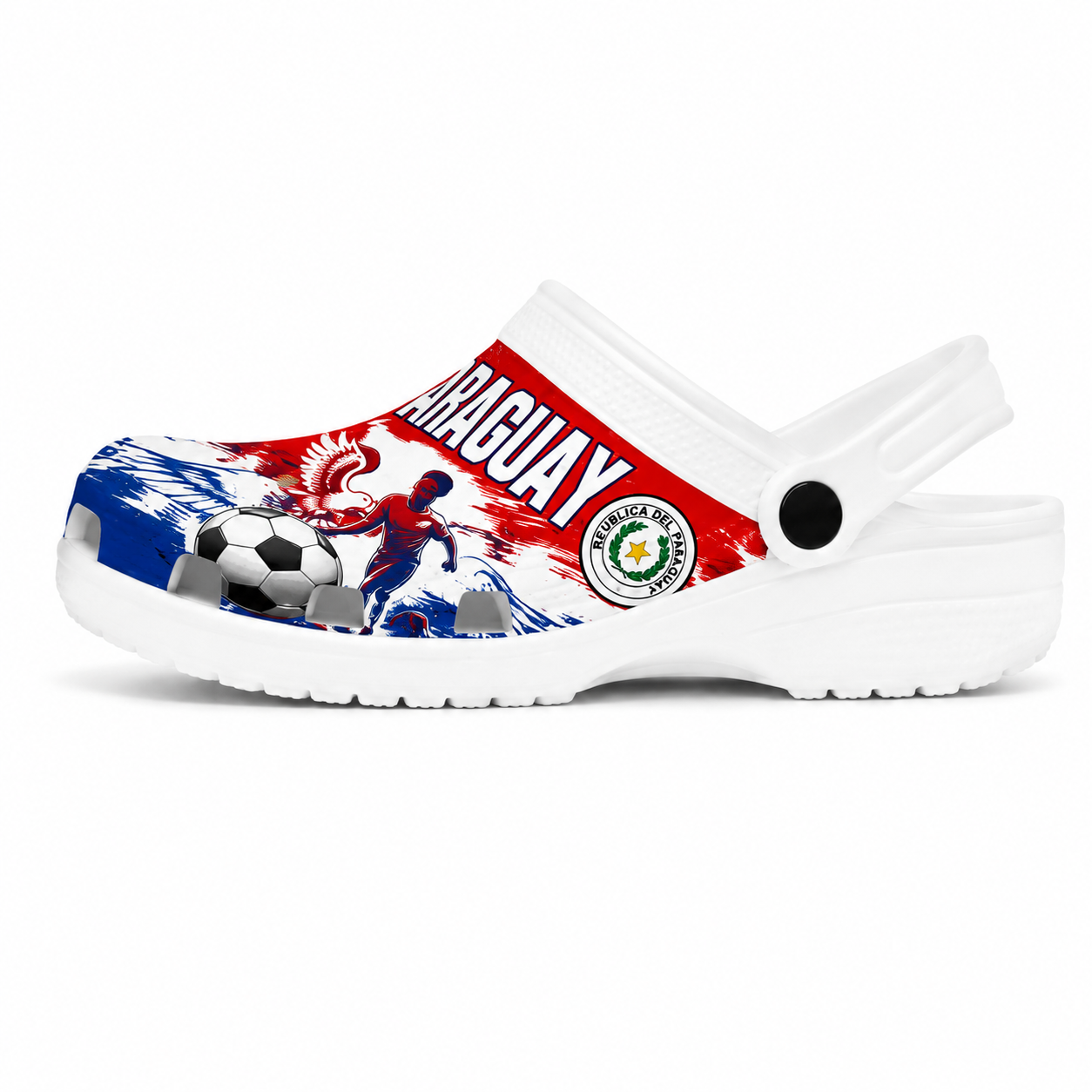 World Cup 2026 Paraguay Football Fan Printed Clogs
