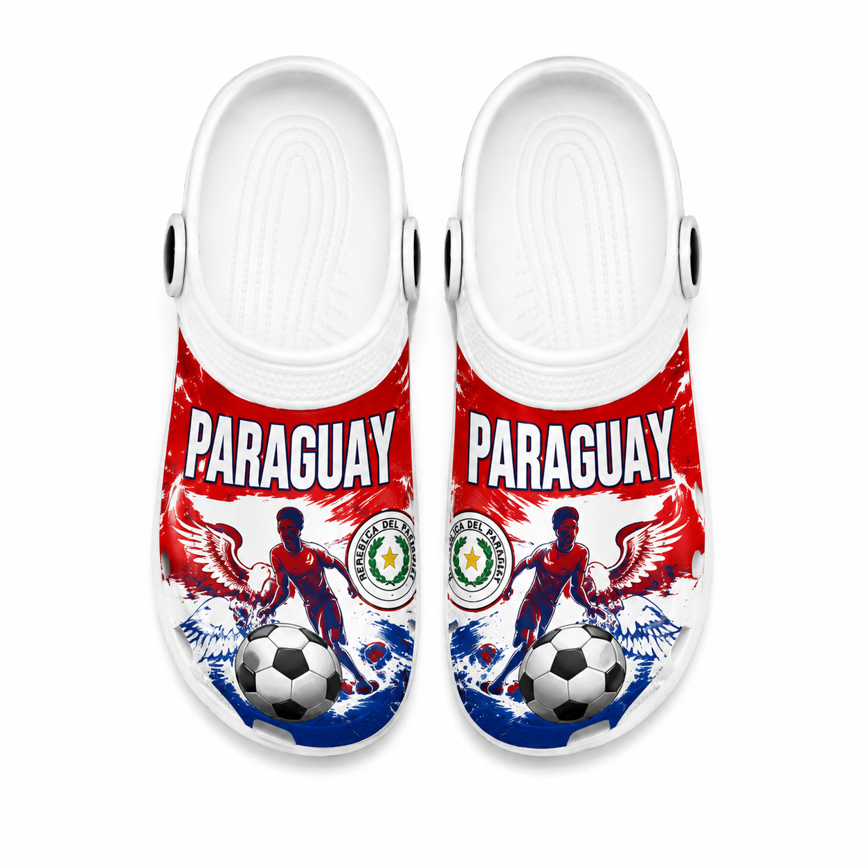 World Cup 2026 Paraguay Football Fan Printed Clogs