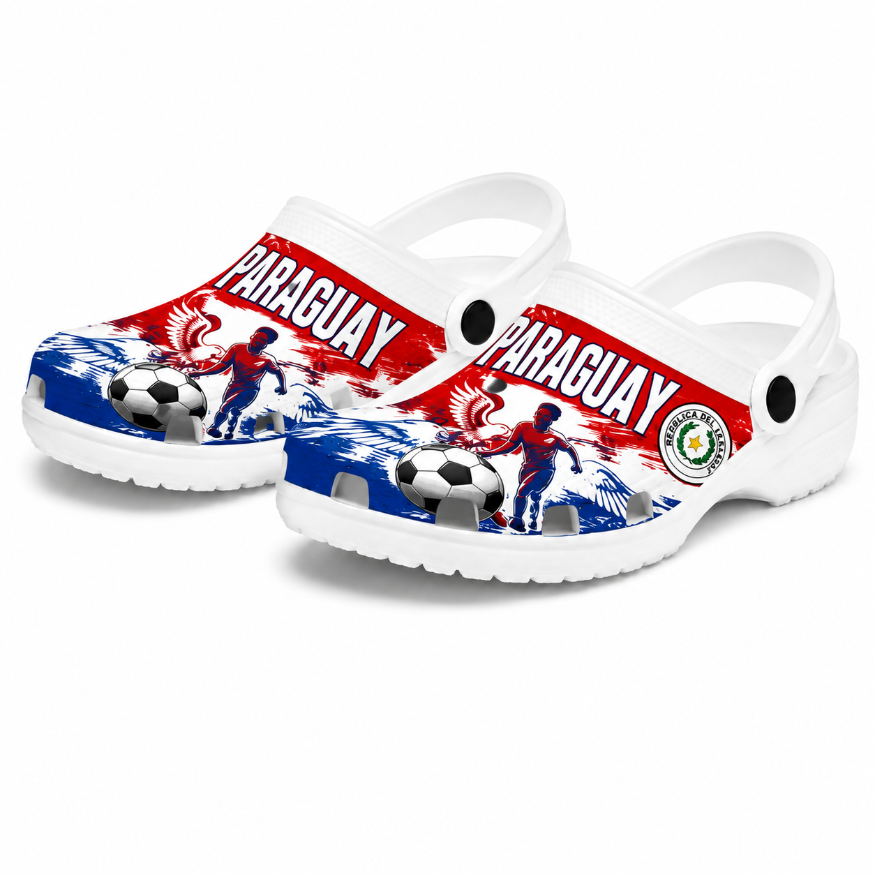 World Cup 2026 Paraguay Football Fan Printed Clogs