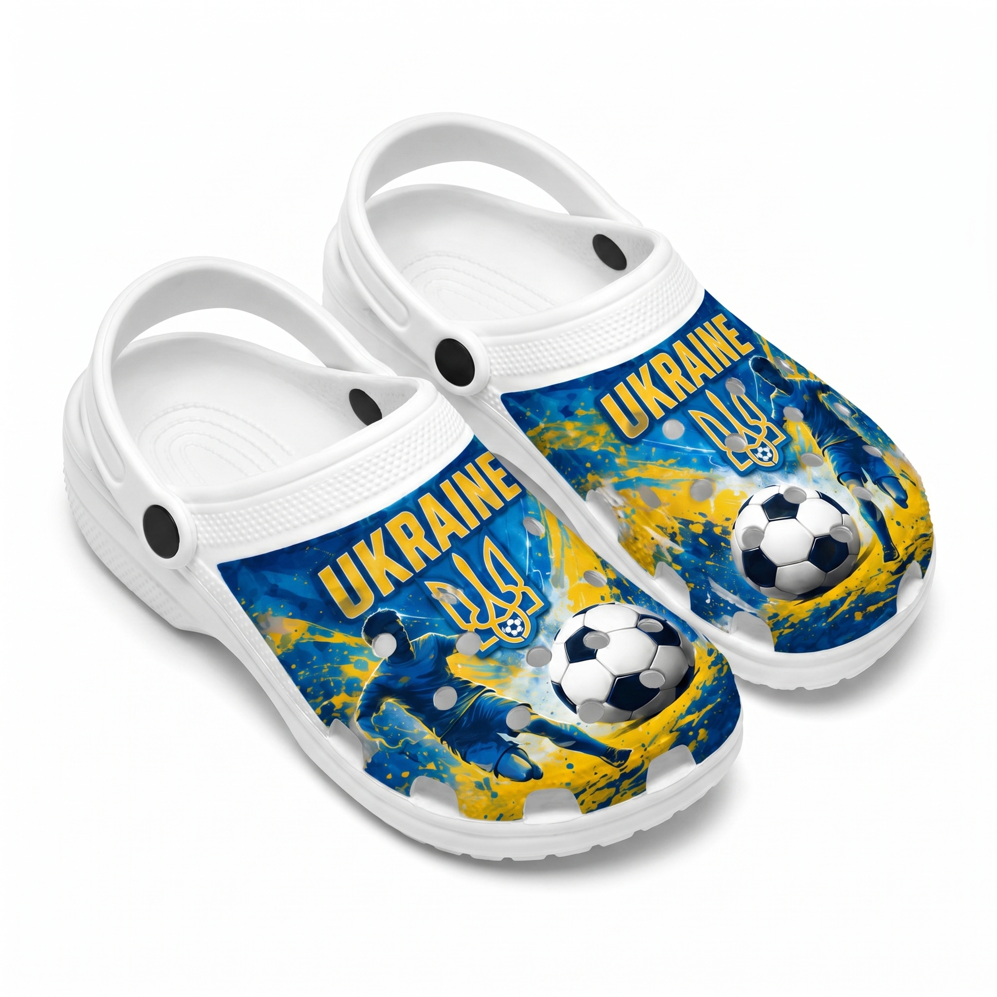 World Cup 2026 Ukraine Football Fan Printed Clogs